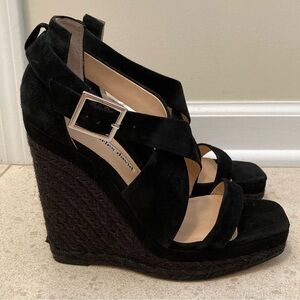 Charles David Black Espadrille Wedges